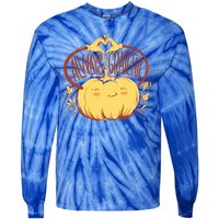 Always Grateful L Cute Happy Pumpkin Thanksgiving Quote Gift Tie-Dye Long Sleeve Shirt