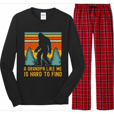 A Grandpa Like Me Is Hard To Find Bigfoot Grandpa Long Sleeve Pajama Set