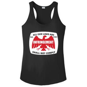 All Gun Laws Are Infringement Shall Not Comply Est 1971 Ladies PosiCharge Competitor Racerback Tank