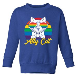 Ally Gay Lgbtq Lgbt Ally Cat Pride Month Straight Gift Toddler Sweatshirt