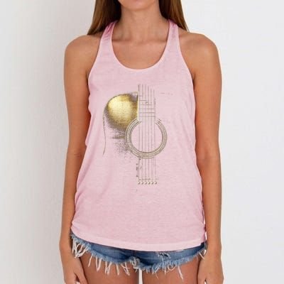 Acoustic Guitar Lite (Please See Description) Women's Knotted Racerback Tank