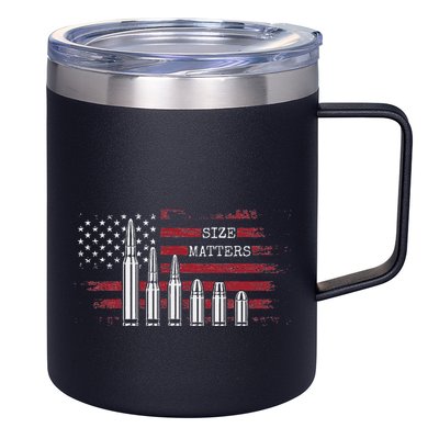 Ammo & Gun Lover  Size Matters Bullets & Caliber 12oz Stainless Steel Coffee Mug