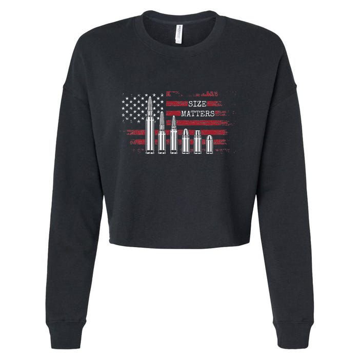 Ammo & Gun Lover  Size Matters Bullets & Caliber Cropped Pullover Crew