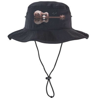 Acoustic Guitar Lake Sunset Guitarist Country Rock Music Legacy Cool Fit Booney Bucket Hat