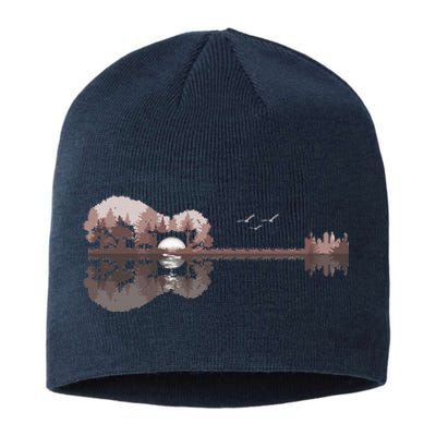 Acoustic Guitar Lake Sunset Guitarist Country Rock Music Sustainable Beanie