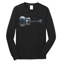 Acoustic Guitar Lake Sunset Guitarist Country Rock Music Long Sleeve Shirt