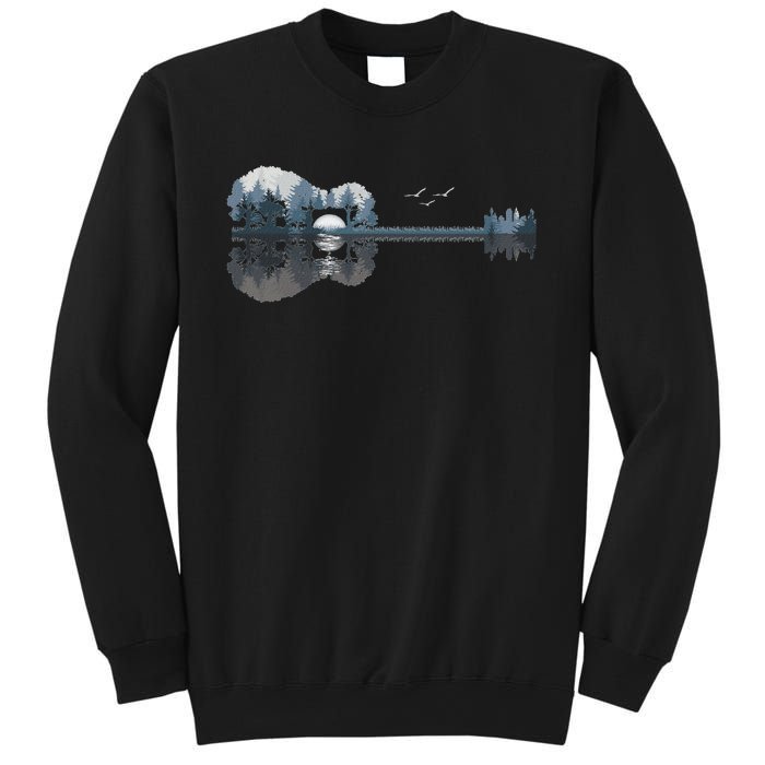 Acoustic Guitar Lake Sunset Guitarist Country Rock Music Sweatshirt