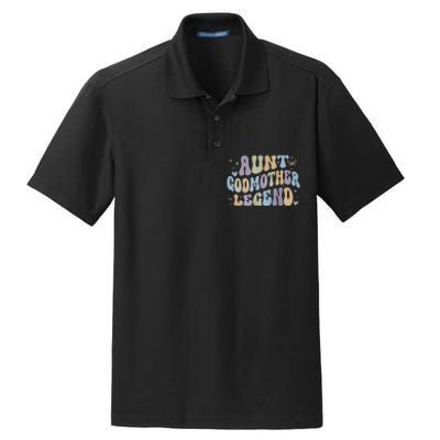 Aunt Godmother Legend Funny Godparent Dry Zone Grid Polo