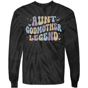 Aunt Godmother Legend Funny Godparent Tie-Dye Long Sleeve Shirt