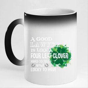 A Good Lawyer Is Like A Four Leaf Clover St Patricks Day Gift 11oz Black Color Changing Mug