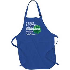 A Good Lawyer Is Like A Four Leaf Clover St Patricks Day Gift Full-Length Apron With Pockets