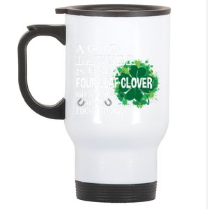 A Good Lawyer Is Like A Four Leaf Clover St Patricks Day Gift Stainless Steel Travel Mug