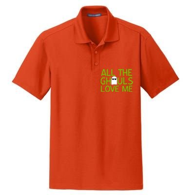 All Ghouls Love Me Funny Halloween Ghost Dry Zone Grid Polo