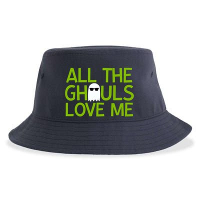 All Ghouls Love Me Funny Halloween Ghost Sustainable Bucket Hat