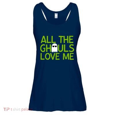 All Ghouls Love Me Funny Halloween Ghost Ladies Essential Flowy Tank