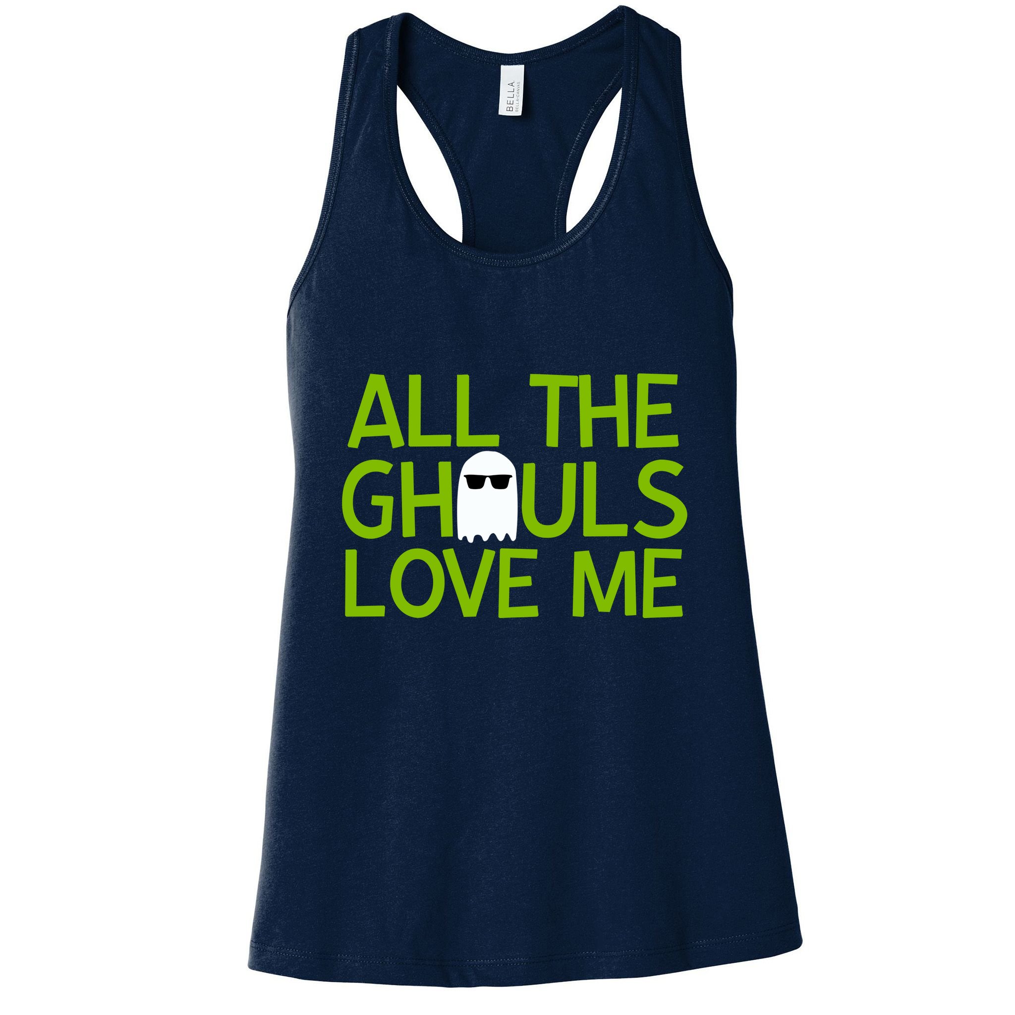 All Ghouls Love Me Funny Halloween Ghost Womens Tank Top