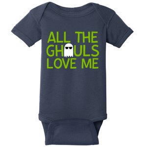 All Ghouls Love Me Funny Halloween Ghost Baby Bodysuit