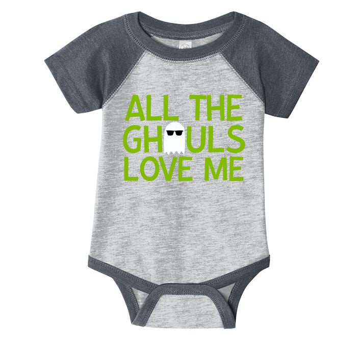 All Ghouls Love Me Funny Halloween Ghost Infant Baby Jersey Bodysuit