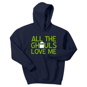 All Ghouls Love Me Funny Halloween Ghost Kids Hoodie