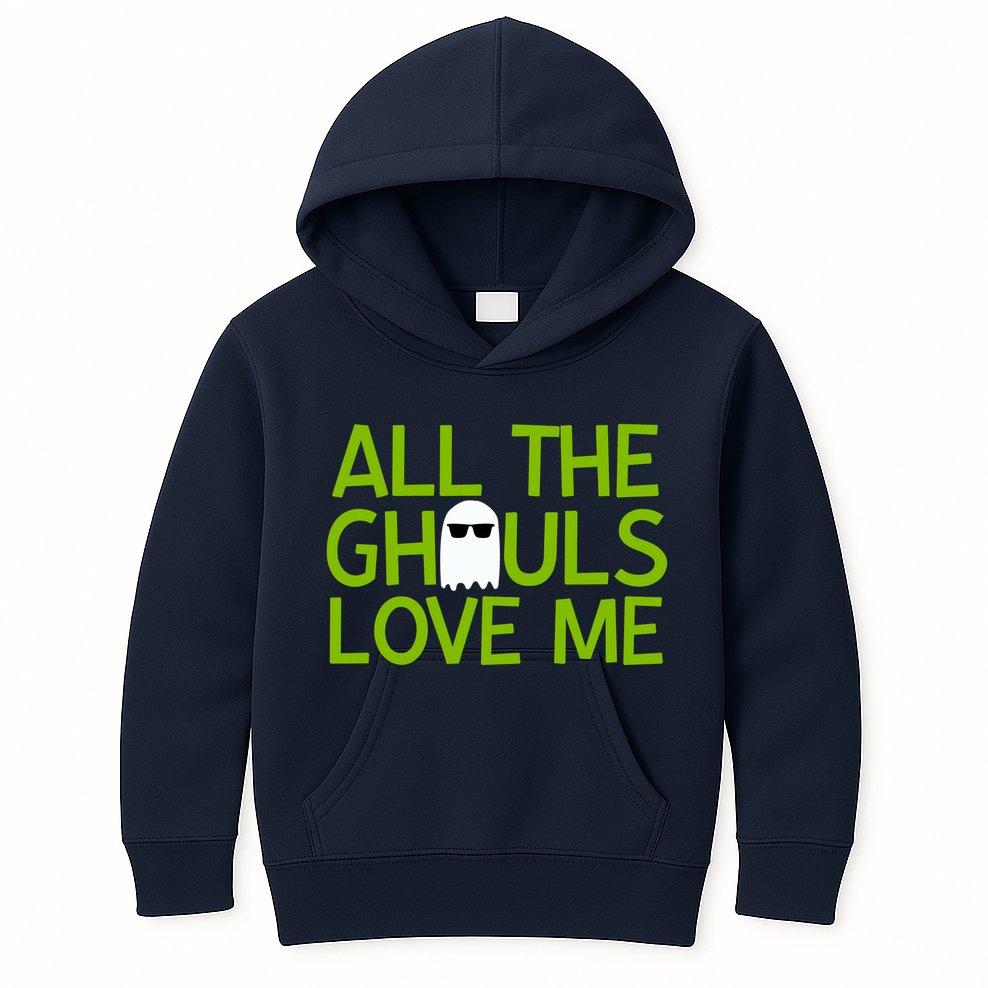 All Ghouls Love Me Funny Halloween Ghost Kids Hoodie