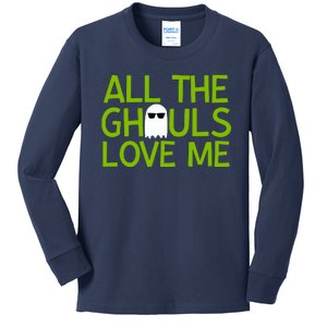 All Ghouls Love Me Funny Halloween Ghost Kids Long Sleeve Shirt