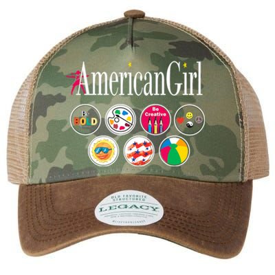 American Girl Logo & Grin Pins Legacy Tie Dye Trucker Hat