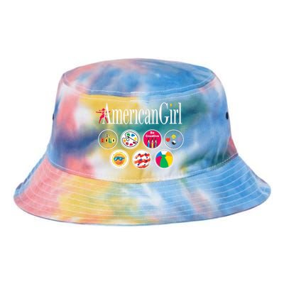 American Girl Logo & Grin Pins Tie Dye Newport Bucket Hat