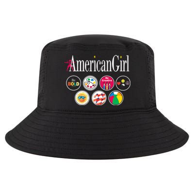 American Girl Logo & Grin Pins Cool Comfort Performance Bucket Hat