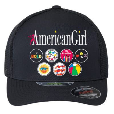 American Girl Logo & Grin Pins Flexfit Unipanel Trucker Cap