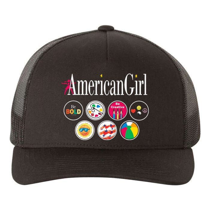 American Girl Logo & Grin Pins Yupoong Adult 5-Panel Trucker Hat