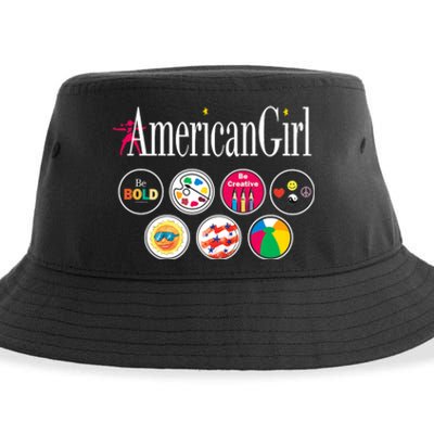 American Girl Logo & Grin Pins Sustainable Bucket Hat