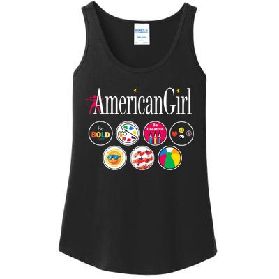 American Girl Logo & Grin Pins Ladies Essential Tank