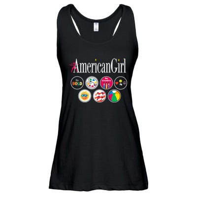 American Girl Logo & Grin Pins Ladies Essential Flowy Tank