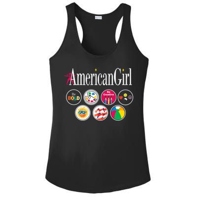 American Girl Logo & Grin Pins Ladies PosiCharge Competitor Racerback Tank