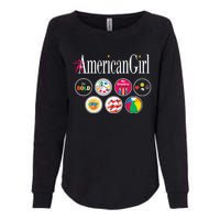 American Girl Logo & Grin Pins Womens California Wash Sweatshirt