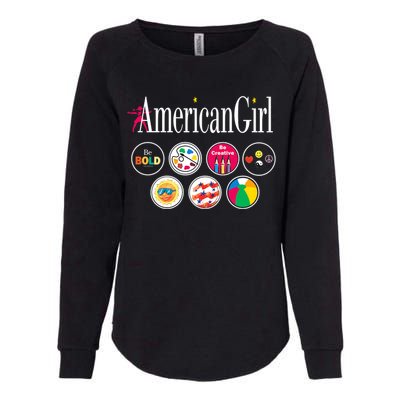 American Girl Logo & Grin Pins Womens California Wash Sweatshirt