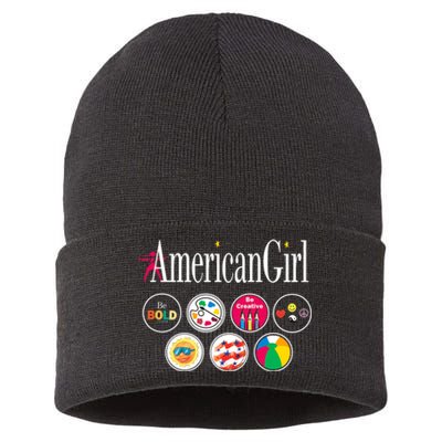 American Girl Logo & Grin Pins Sustainable Knit Beanie