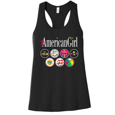 American Girl Logo & Grin Pins Women's Racerback Tank