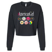 American Girl Logo & Grin Pins Cropped Pullover Crew