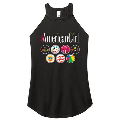 American Girl Logo & Grin Pins Women's Perfect Tri Rocker Tank