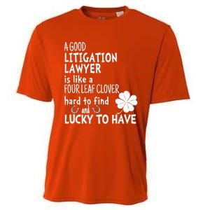 A Good Litigation Lawyer Is Like A 4 Leaf Clover St Patricks Gift Cooling Performance Crew T-Shirt