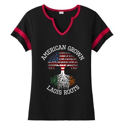 American Grown Laois Irish Roots Ireland Heritage Gift Ladies Halftime Notch Neck Tee