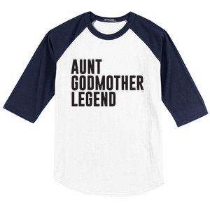 Aunt Godmother Legend Funny Godparent Baseball Sleeve Shirt