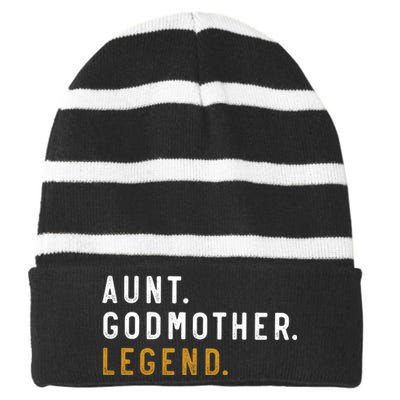 Aunt Godmother Legend Striped Beanie with Solid Band