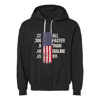 Ammo & Gun Lovers All Faster Than Dialing 911 Garment-Dyed Fleece Hoodie