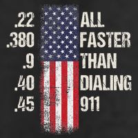 Ammo & Gun Lovers All Faster Than Dialing 911 7 Panel Mesh Trucker Snapback Hat