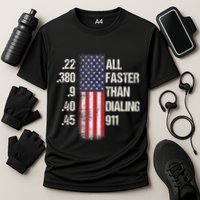 Ammo & Gun Lovers All Faster Than Dialing 911 Performance Shirt