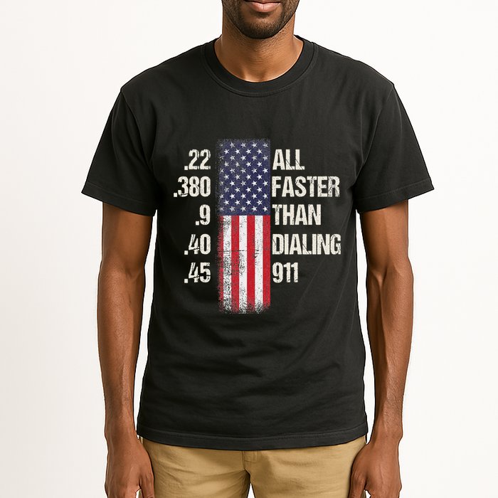Ammo & Gun Lovers All Faster Than Dialing 911 Tall T-Shirt