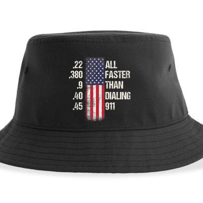 Ammo & Gun Lovers All Faster Than Dialing 911 Sustainable Bucket Hat