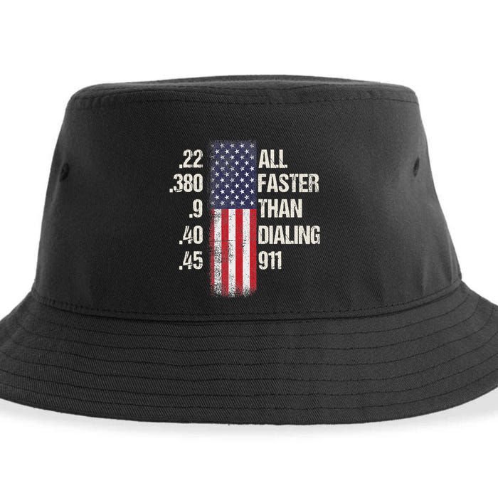 Ammo & Gun Lovers All Faster Than Dialing 911 Sustainable Bucket Hat